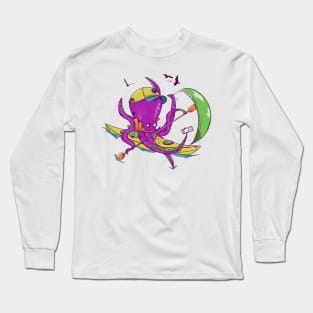 Octopus in a sea kayak Long Sleeve T-Shirt